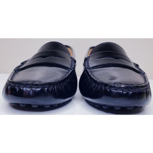 TOD'S Gommino Black Patent Leather Driving Shoes Penny Loafers Women's 36/US6 - Picture 9 of 16